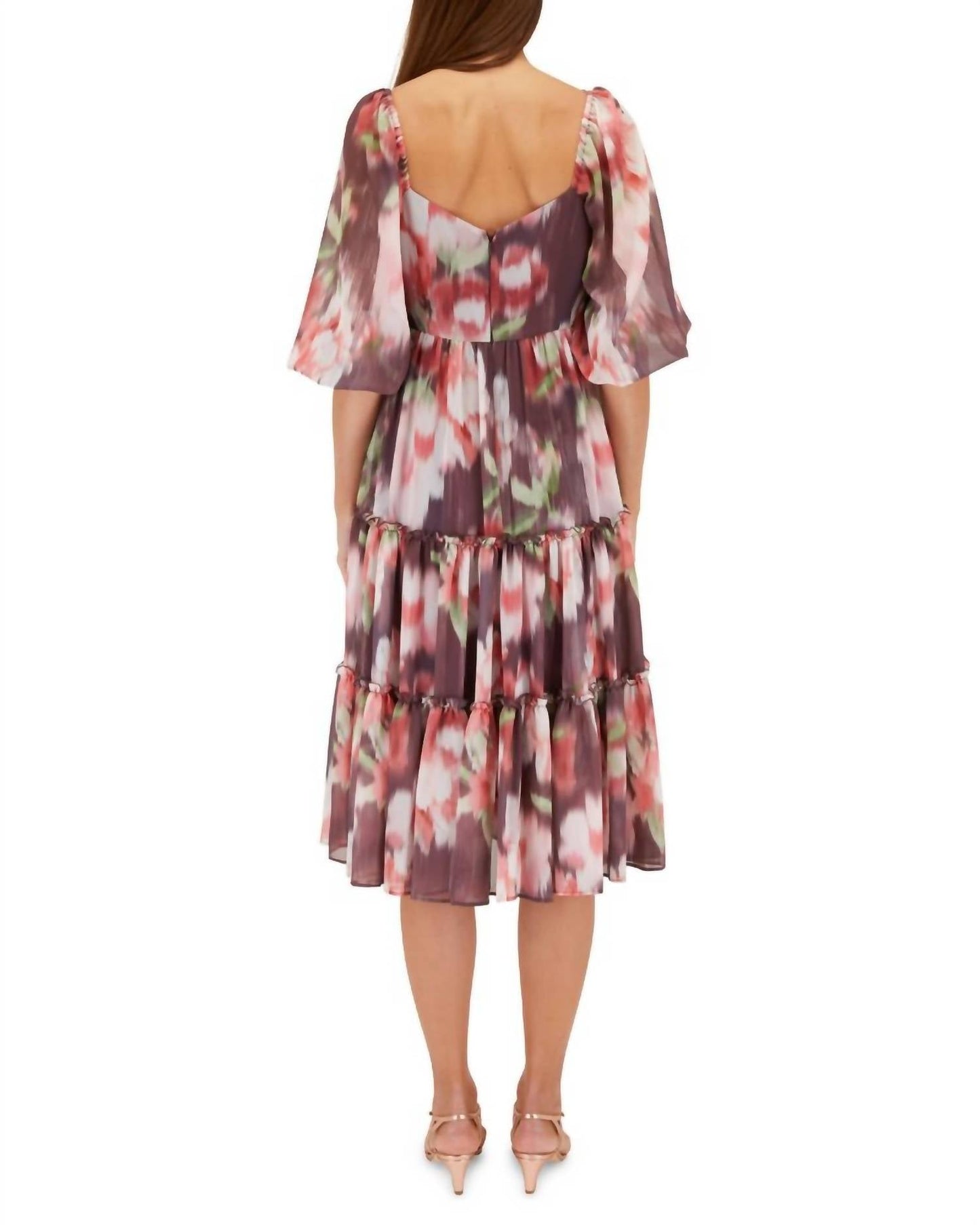 Sachin & Babi - Jamie Ikat Floral Print Midi Dress