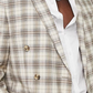 Topman Plaid Double Breasted Jacket In Tan Size 38