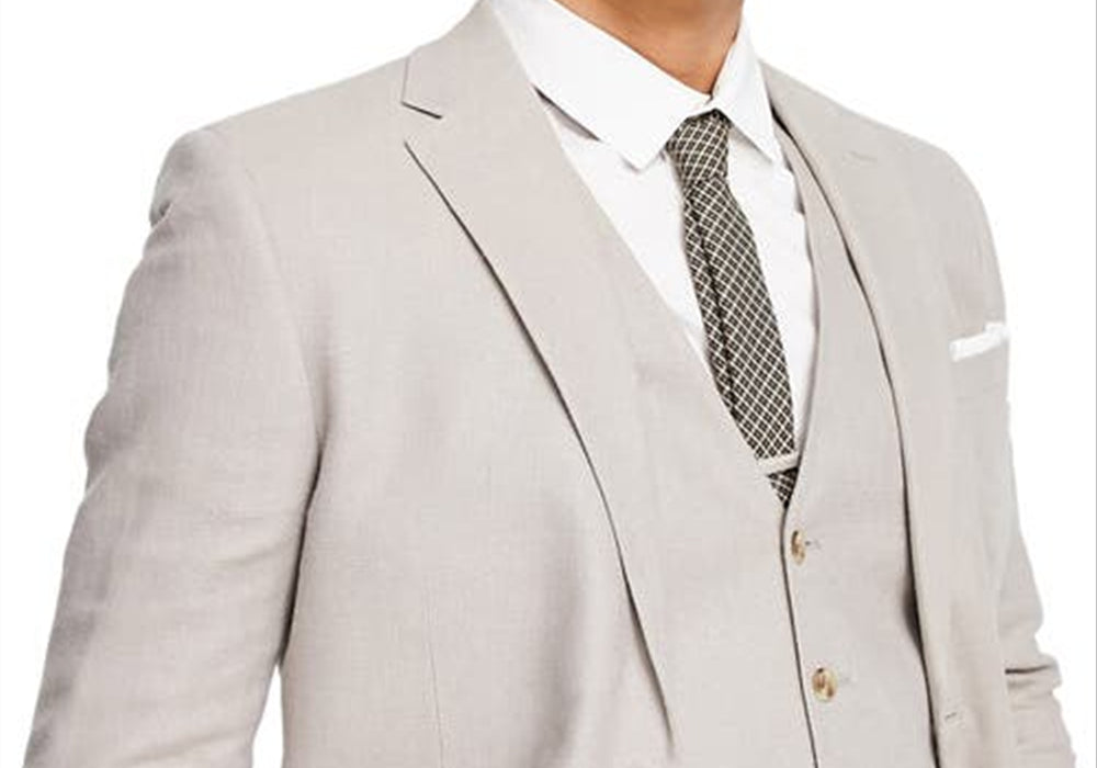 Topman Single Breasted Suit Jacket in Stone Size 34