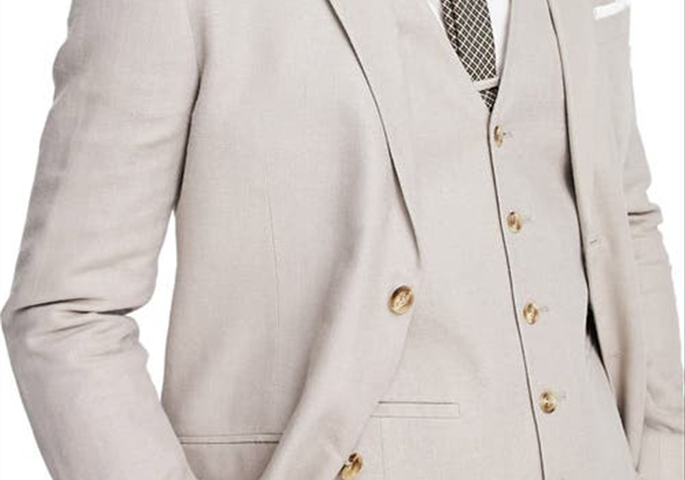 Topman Single Breasted Suit Jacket in Stone Size 34