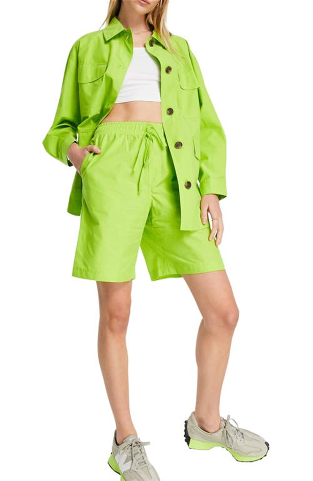 Topshop Drawstring Shorts in Light Green Size 2 US from Nordstrom