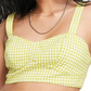 Topshop Gingham Check Crop Top In Yellow Size 2 Us
