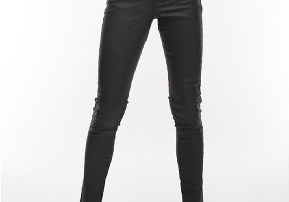 Topshop Jamie Black Coated Skinny Jeans, Size 32X30
