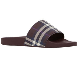 Burberry Men's Furley Check Slide Sandal Red Size 7