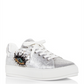 Kurt Geiger London Women's Laney Eye Embellished Platform Low Top Sneakers Silver Size 8 M