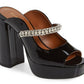 Kurt Geiger London Women's Duke Platform Peep Toe Sandal Black Size 9.5