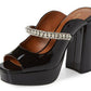 Kurt Geiger London Women's Duke Platform Peep Toe Sandal Black Size 9.5
