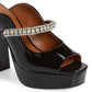 Kurt Geiger London Women's Duke Platform Peep Toe Sandal Black Size 9.5