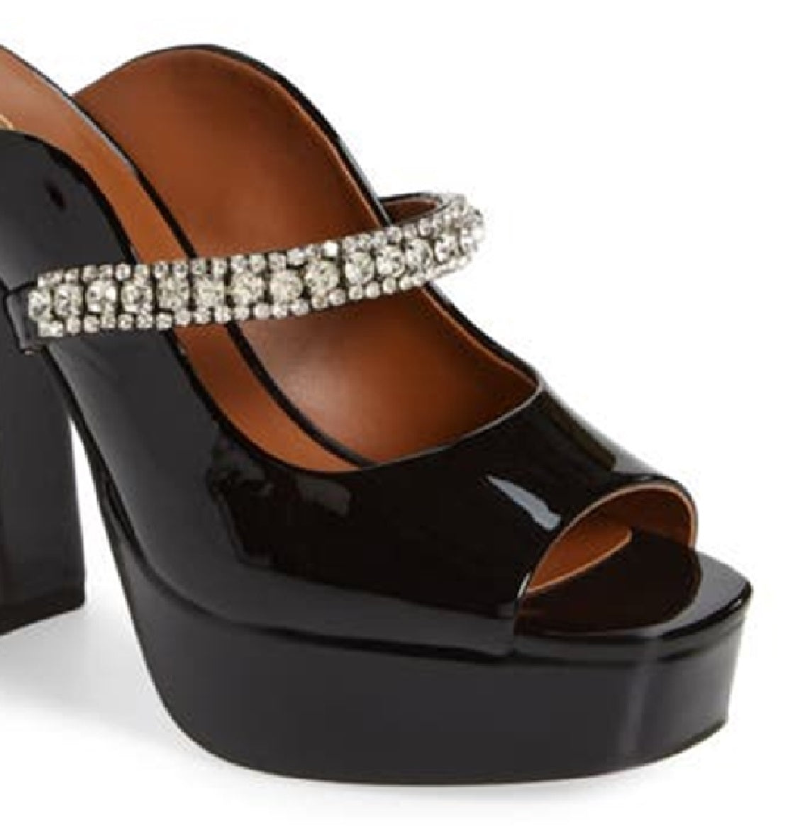 Kurt Geiger London Women's Duke Platform Peep Toe Sandal Black Size 9.5