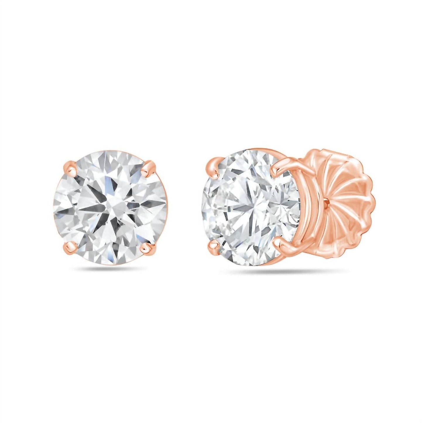 Diana M Jewels - 10.00 Cts Round Lab Grown Stud Earrings
