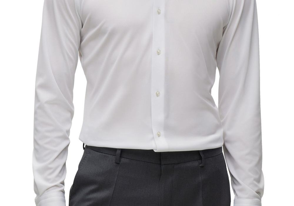 Boss by Hugo Boss Men's Slim-Fit Performance-Stretch Jersey Shirt White Size 16X32-33"