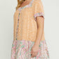 Entro - Mixed Print Square Neck Dress - Plus