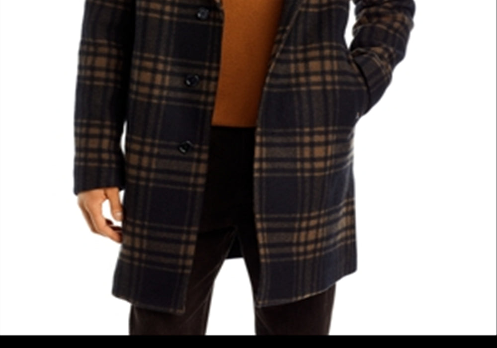 Boss Cam Check Relaxed Fit Wool Coat