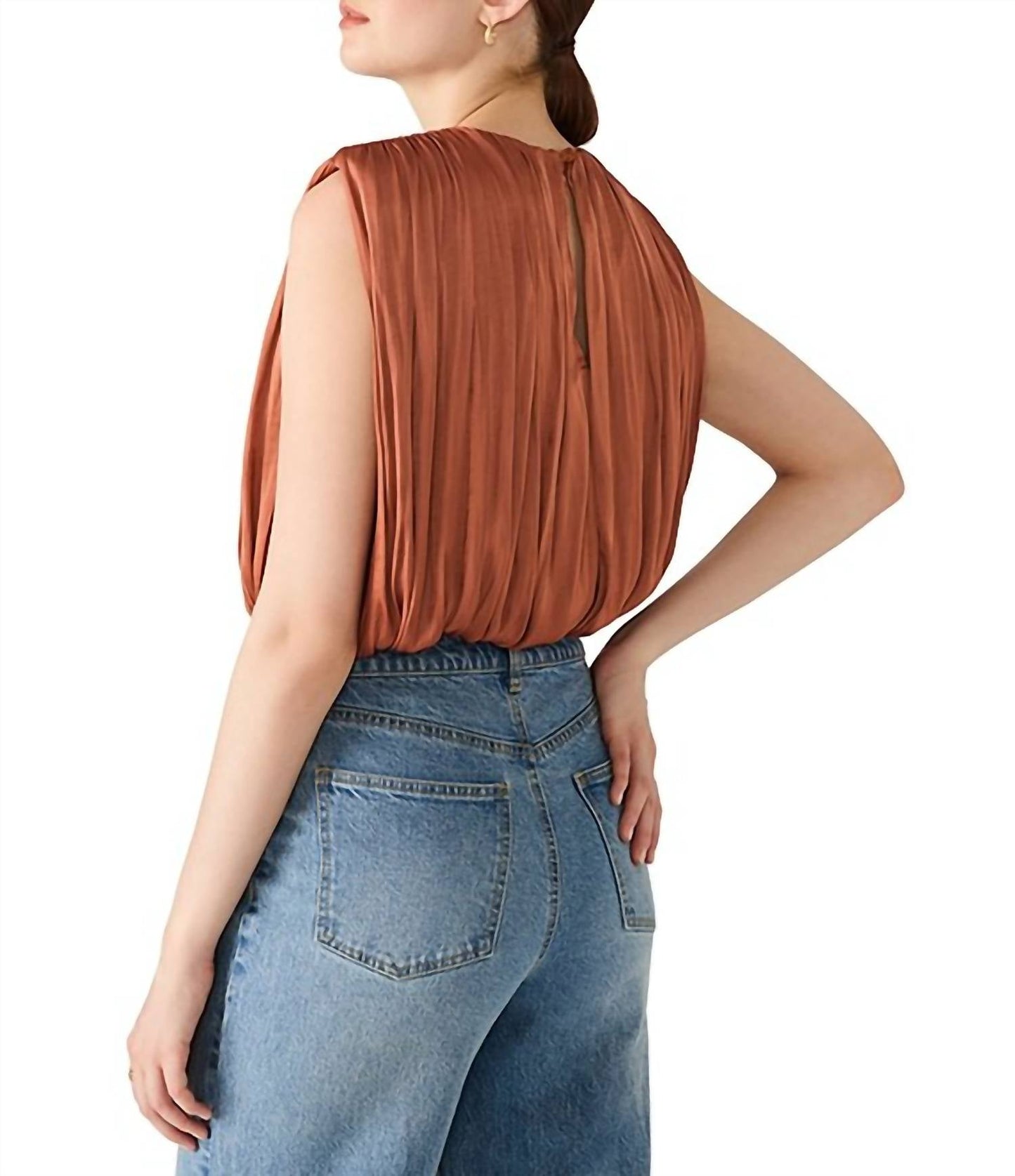 Steve Madden - Milana Satin Bubble Top With Shoulder Pads