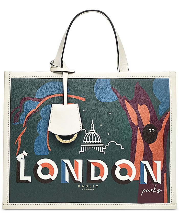 Radley London Women's Printed Leather Tote Green Size Small