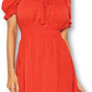 Ax Paris Women's Milkmaid Neck Frill Dress Red Size 15