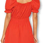 Ax Paris Women's Milkmaid Neck Frill Dress Red Size 15