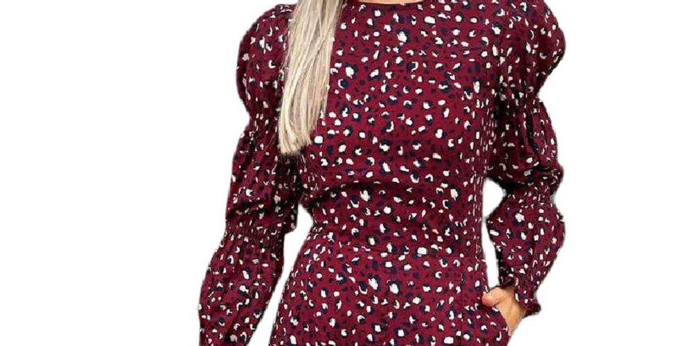 AX Paris Women's Animal Print Elasticated Sleeve Jumpsuit Purple Size 12