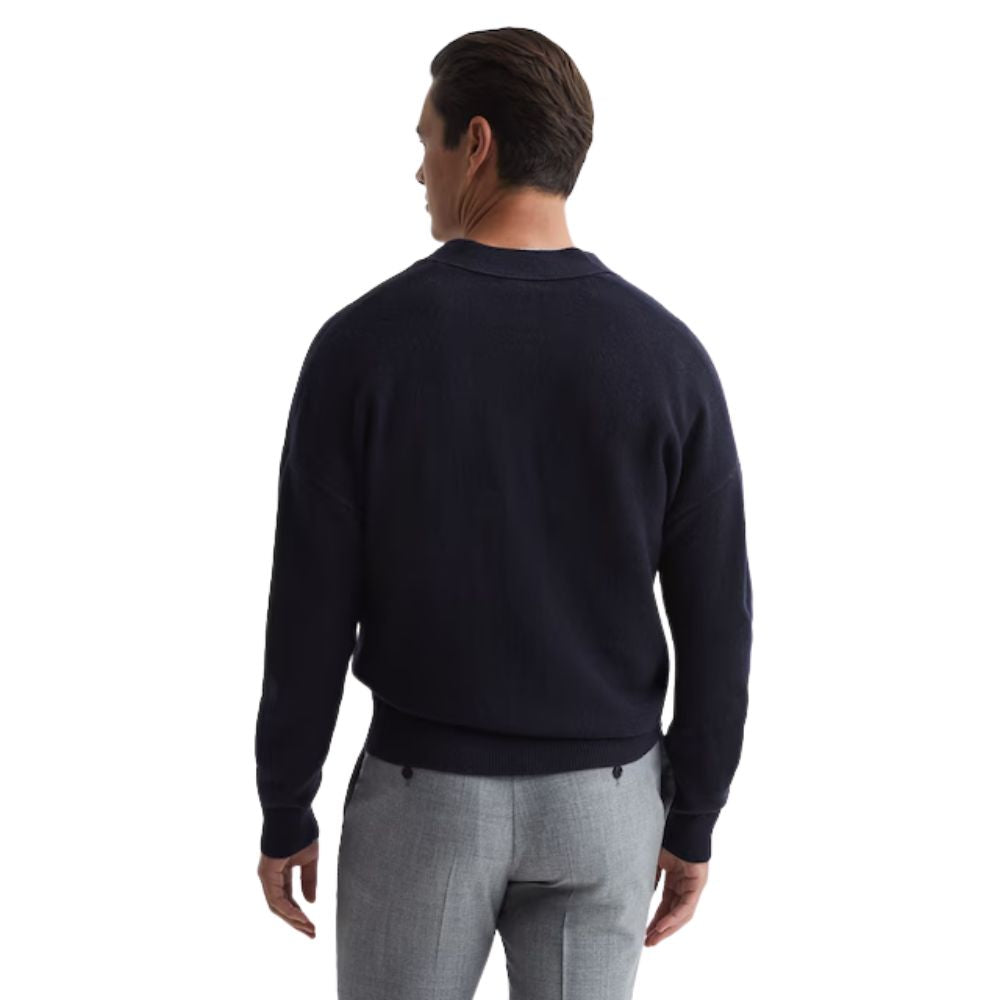 Reiss Men's Navy Andrews Wool Cardigan Size Medium