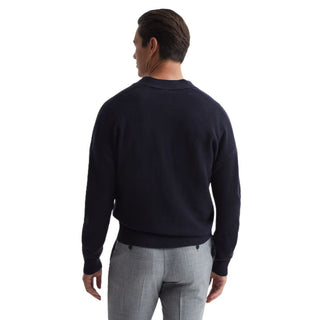 Reiss Men's Navy Andrews Wool Cardigan Size Medium
