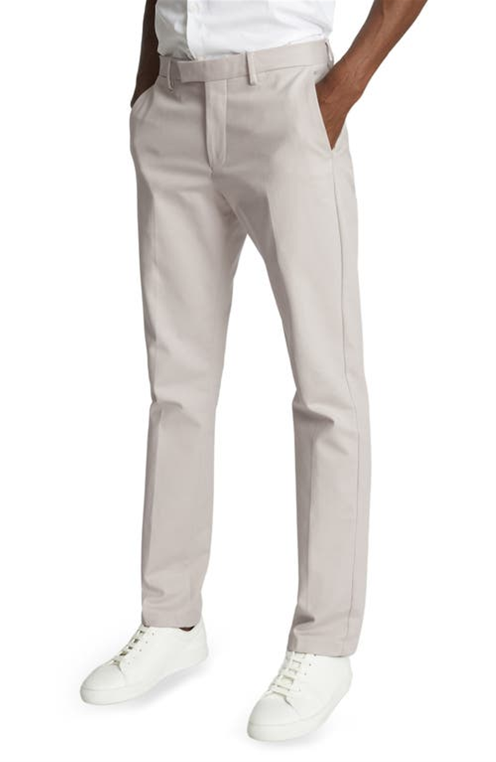 Reiss Men's Eastbury Slim Fit Stretch Cotton Chinos Gray Size 30