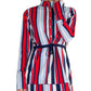 Verona Women's Giorgia Striped Stand Collar Tunic Top Red Size Large