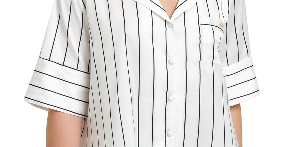 Bluebella Women's Alma Striped Short Pajamas Set White Size 6