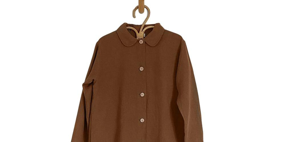 The Simple Folk Women's Maternity Oversized Linen Jua Jacket Rust Brown Size Small