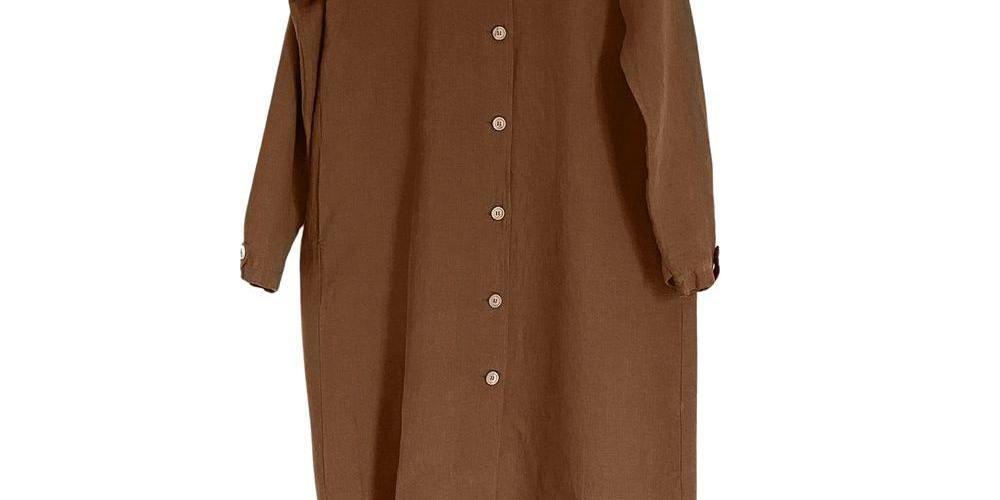 The Simple Folk Women's Maternity Oversized Linen Jua Jacket Rust Brown Size Small