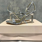 Sophia Webster Women's Rosalind Almond Toe Crystal Star High Heel Sandals Gray Size 7.5