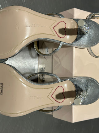 Sophia Webster Women's Rosalind Almond Toe Crystal Star High Heel Sandals Gray Size 7.5