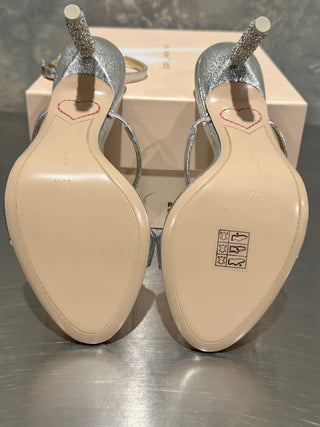 Sophia Webster Women's Rosalind Almond Toe Crystal Star High Heel Sandals Gray Size 7.5