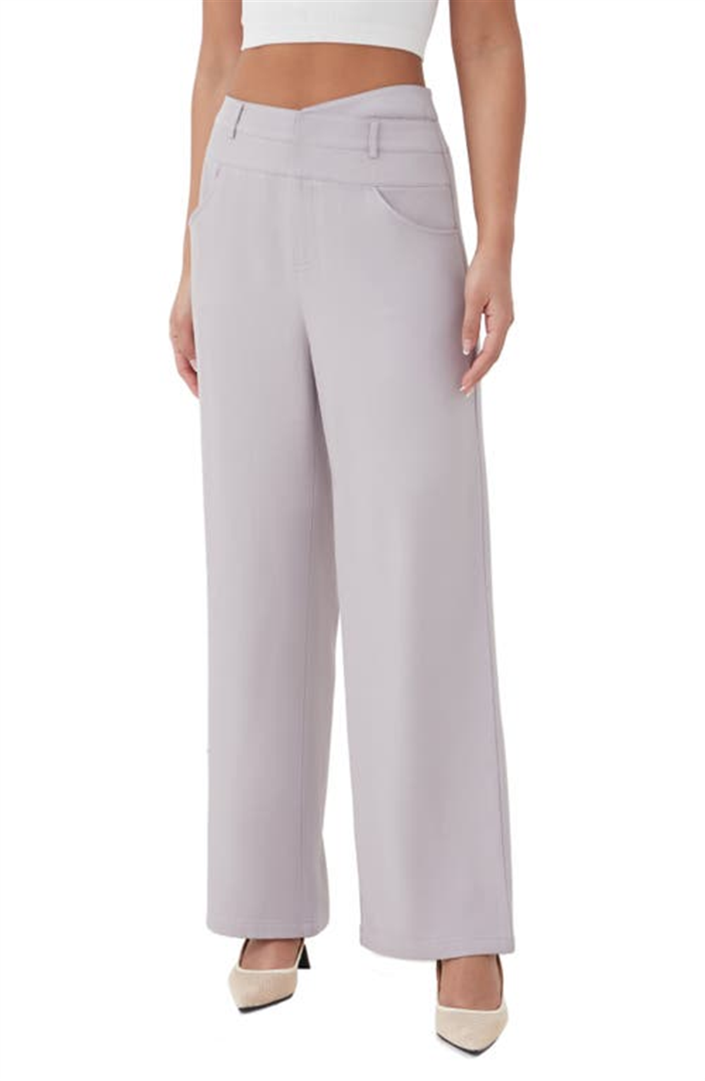 4th & Reckless Elodie Wide Leg Trousers in Lilac, Size Small