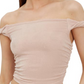 4th & Reckless Nude Aylin Off-The-Shoulder Crop Top - Size X-Small