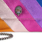 Kurt Geiger London Women's Stripe Leather Chain Wallet Purple Size Regular