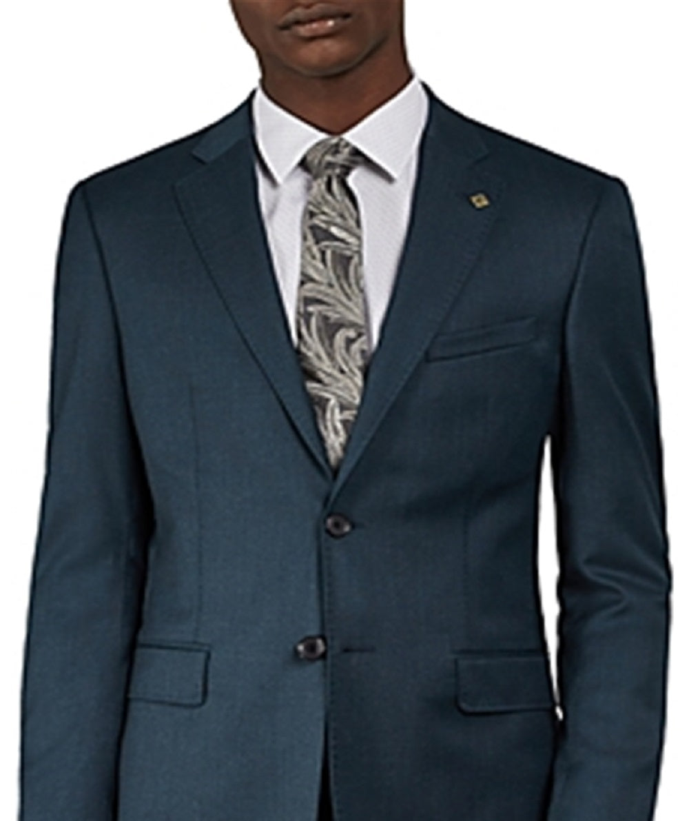 Ted Baker Men's Debonair Plain Wool Suit Jacket Blue Size 38