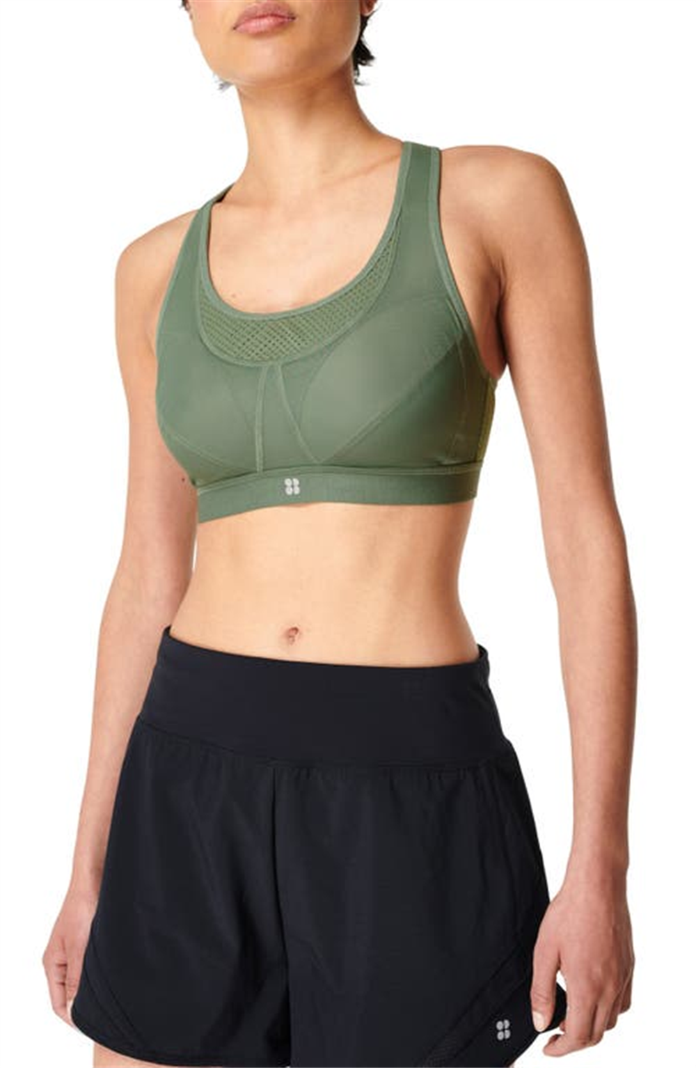 Sweaty Betty Women's Heath Green Ultra Run Sports Bra Size 36DD