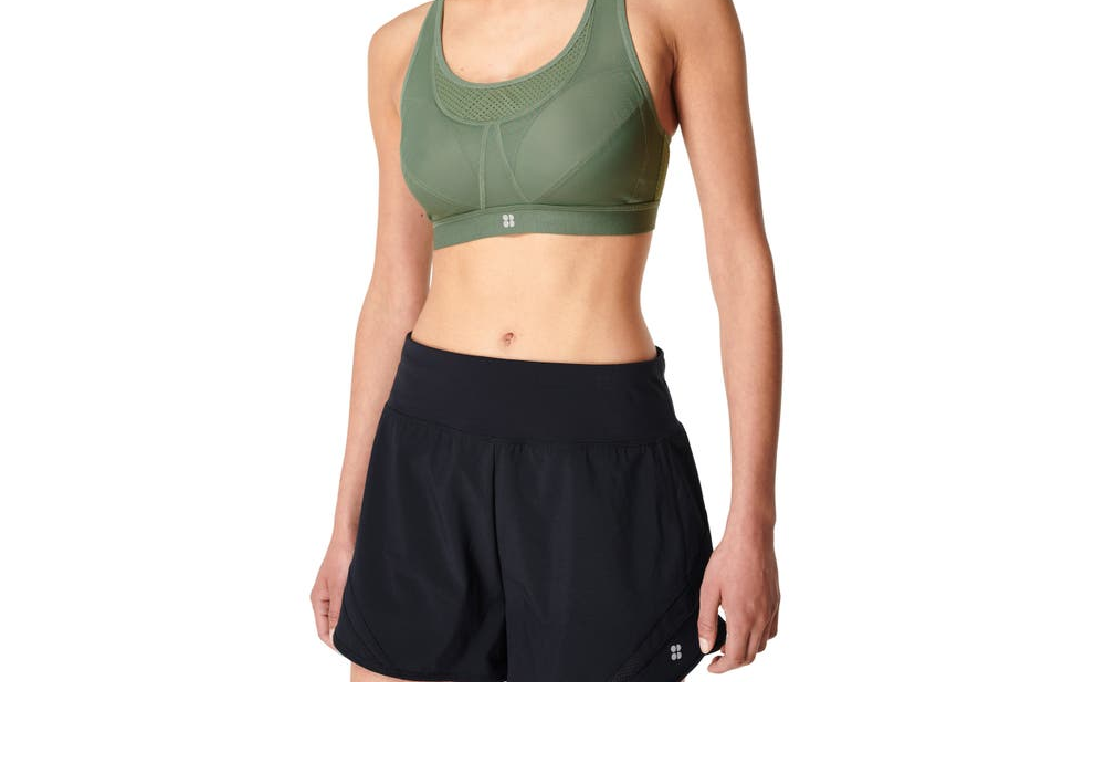 Sweaty Betty Women's Heath Green Ultra Run Sports Bra Size 36DD
