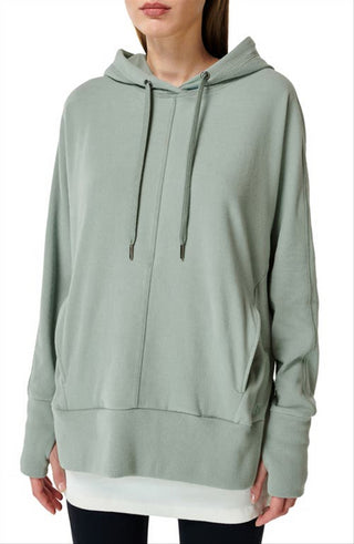 Sweaty Betty Luxe Fleece Hoodie - Green Mist, Size XL