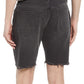 Allsaints Switch Raw Hem Denim Shorts In Washed Black