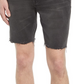 Allsaints Switch Raw Hem Denim Shorts In Washed Black