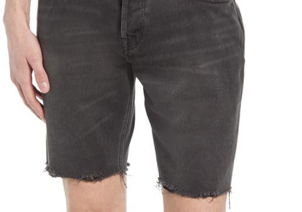 Allsaints Switch Raw Hem Denim Shorts In Washed Black