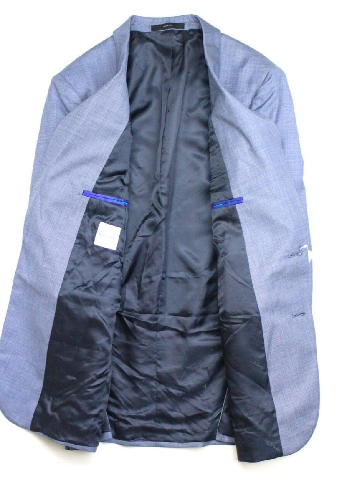 Paul Smith Men's Soho Sharkskin Extra Slim Fit Suit Blue Size 40