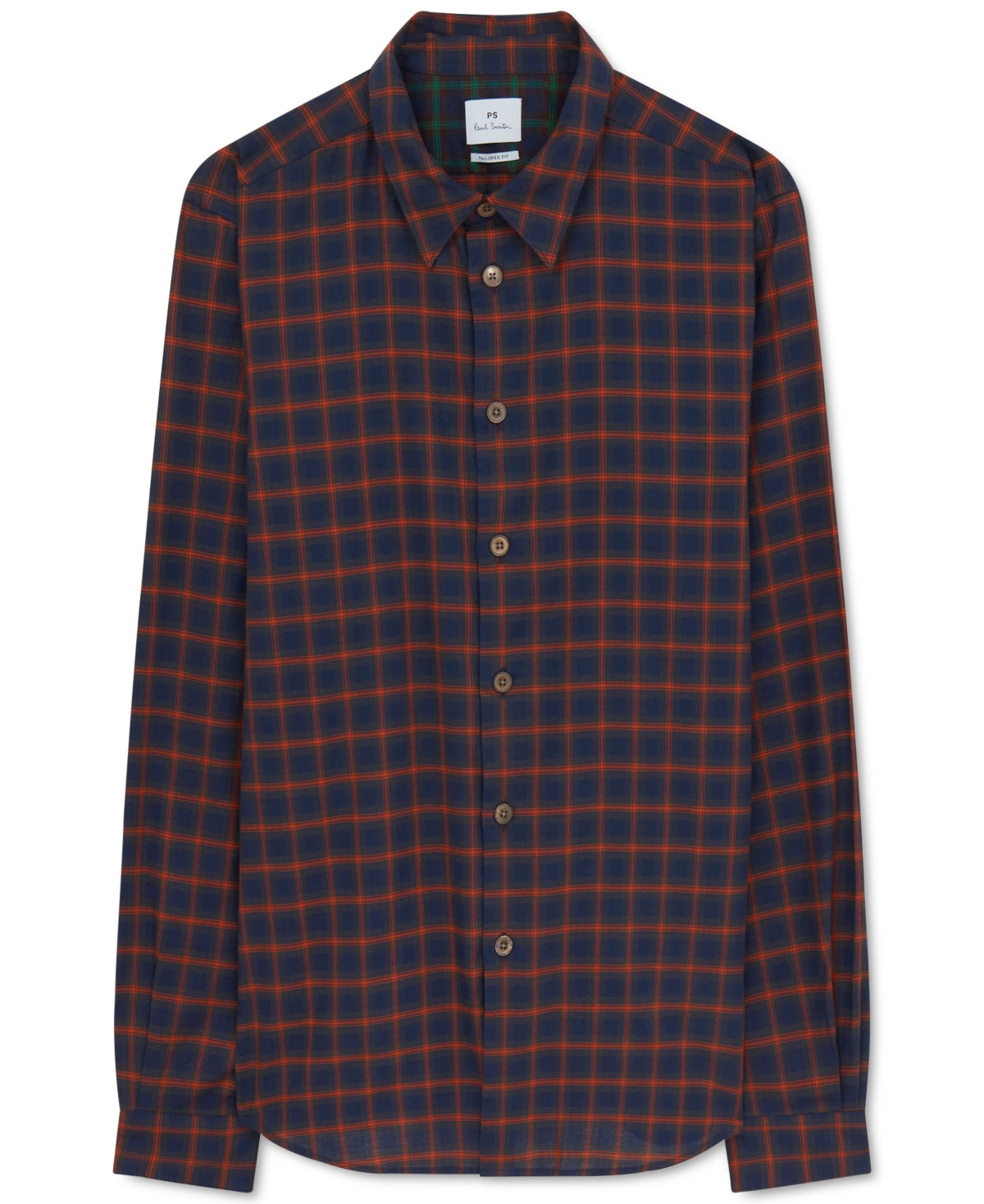 Paul Smith Men's Tailored Plaid Shirt Blue Size Small