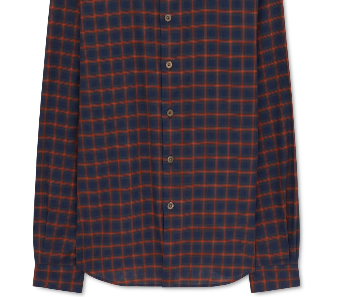 Paul Smith Men's Tailored Plaid Shirt Blue Size Small