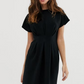 ASOS Design Black T-Shirt Minidress, Cinched Waist, Size 8 US