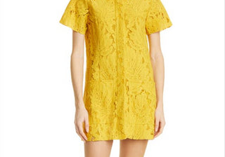 Ted Baker London Yellow Lace Shirtdress, Size 6