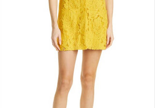 Ted Baker London Yellow Lace Shirtdress, Size 6