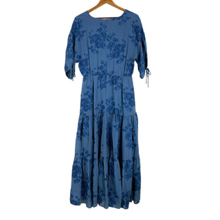 Ted Baker London Women's Blue Floral Puff Sleeve Faux Wrap Midi Dress Size 2