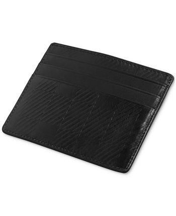 Ted Baker Men's Perrth House Check Embossed Leather Card Holder Black Size Regular